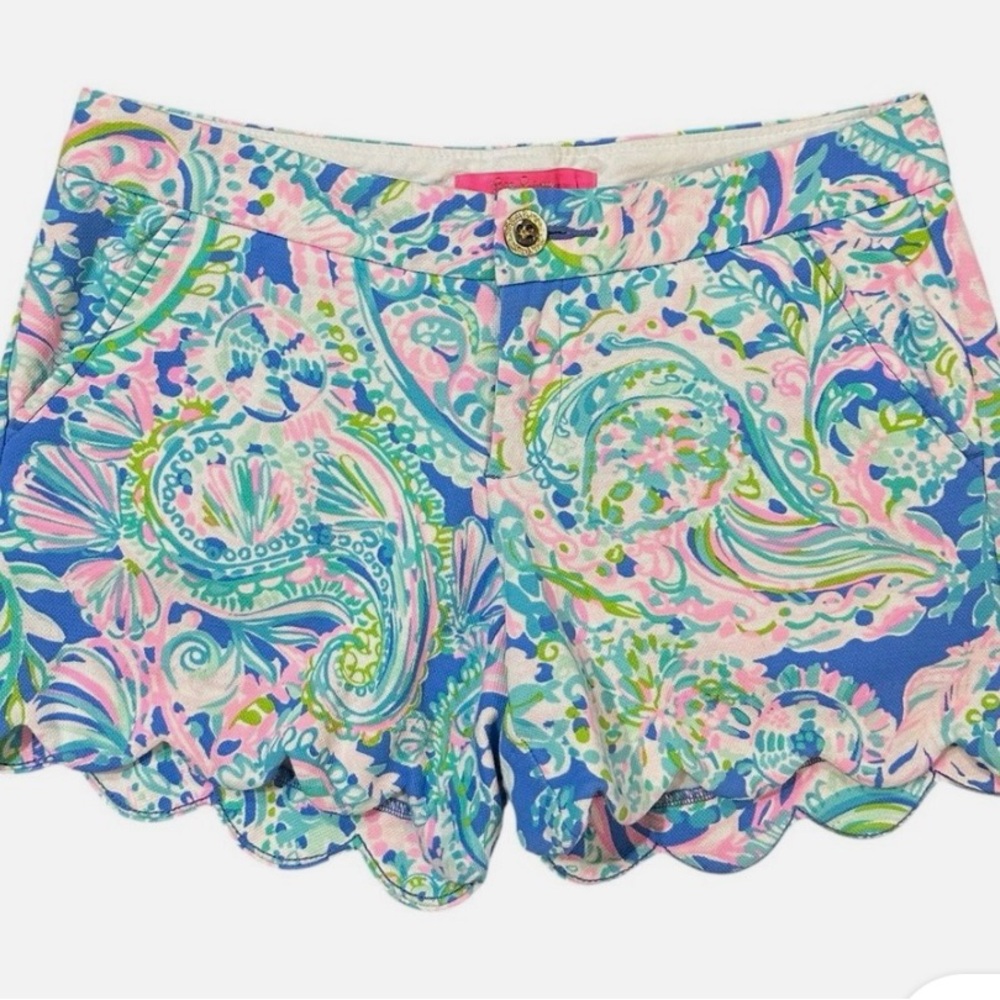Lilly Pulitzer Blue and Pink Dream Team size 4 shorts
